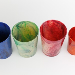 Vintage Bandalasta Ware Bakelite Marbled Early Plastic Cups, Tumbler, Retro Plastic, 1930s, Early 20th Century image 7
