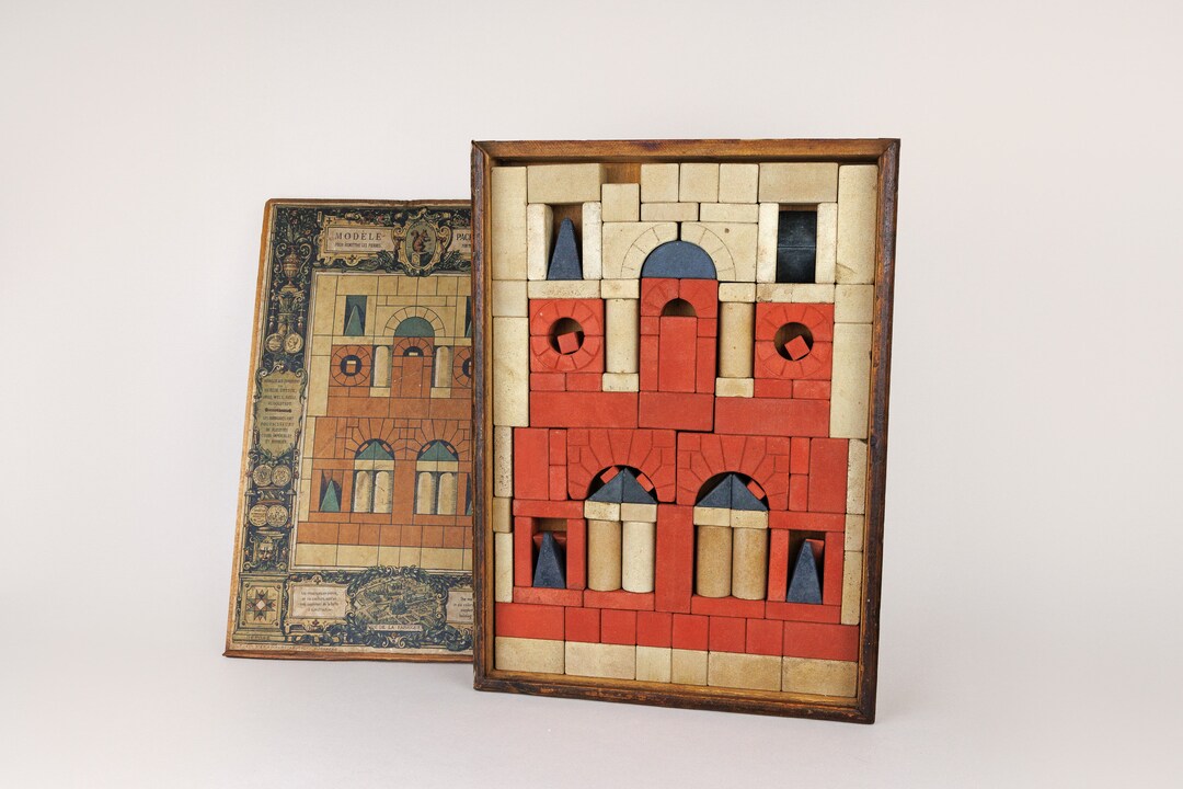Antique Richter's Boxed Anchor Building Stones, Building