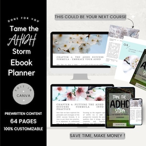 Tame the ADHD Storm: Your Blueprint for Focus & Organization Done For You Ebook|Guide for ADHD Coach, Life , Wellness and Meditation Coach