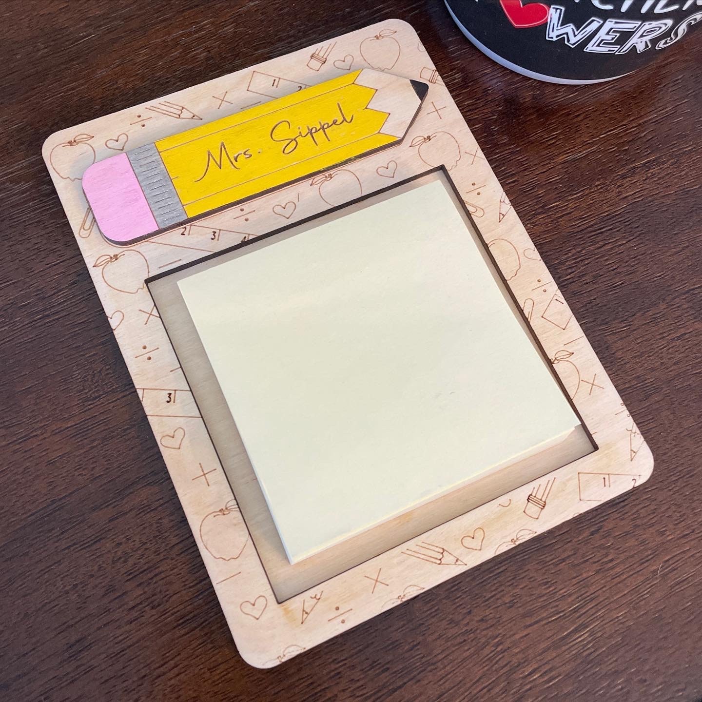 Teacher Post It Note Organizer Personalized Gift Classroom Etsy