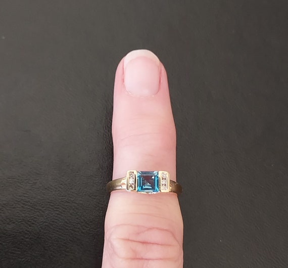 Swiss blue topaz and diamond ring - image 2
