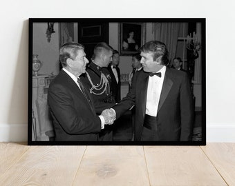 PRESIDENT DONALD TRUMP /& RONALD REAGAN SIGNED AUTOGRAPH 8.5X11 PHOTO REPRINT