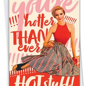 You’re Hotter than Ever Hotstuff|Adult Greeting Cards|Profanity Greeting Card|Funny Black Cards|Greeting Cards|All Occasion Greeting Card