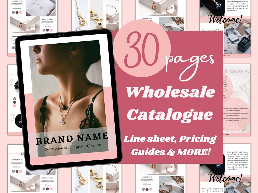Line Sheet Template Wholesale Catalog Editable Wholesale Etsy
