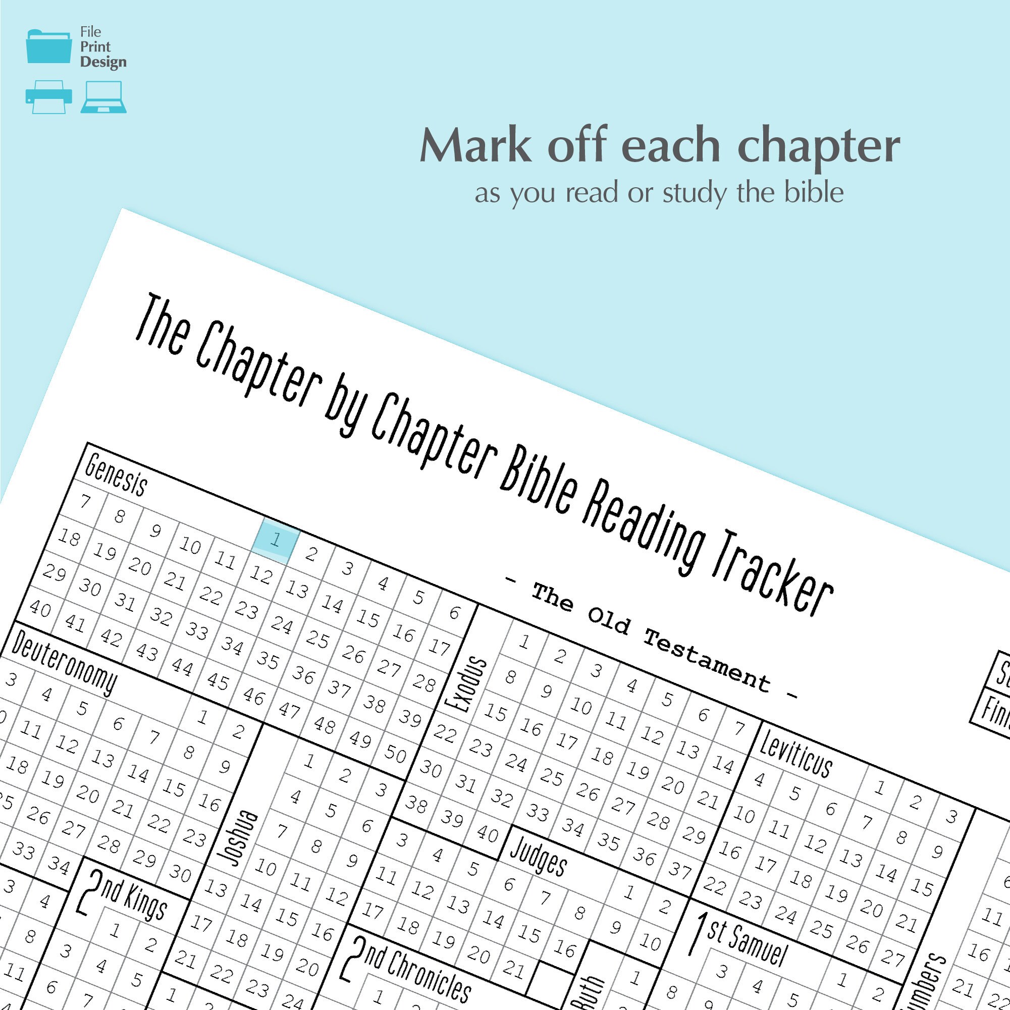 Study Chapter Trackerr Printable Chapter by Chapter Bible Reading Tracker, Bible Study Tracker ...