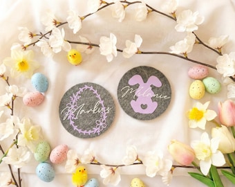 Ostern Geschenke | Kleinigkeit   zu Ostern | Ostergeschenke Familie | Filzuntersetzter Ostern | Tischdeko Ostern personalisiert