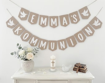 Kommunion | Kommunion Deko | Deko Kommunion | Erstkommunion Deko Ideen | Girlande | Wimpelkette | Wimpelkette mit Namen