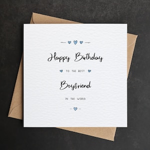 Happy Birthday To The Best Boyfriend In The World Card, Worlds Best Boyfriend Birthday Card, Sentimental Boyfriend Birthday, Card For Him