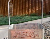 Vintage 1940 s Pepsi Cola Double Dot Embossed Metal 6 Bottle Carrier