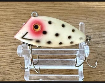 Señuelo de pesca Mad Minno de Buckeye Bait Co. - 1/3 oz - Color n.° 2 Blanco con manchas negras