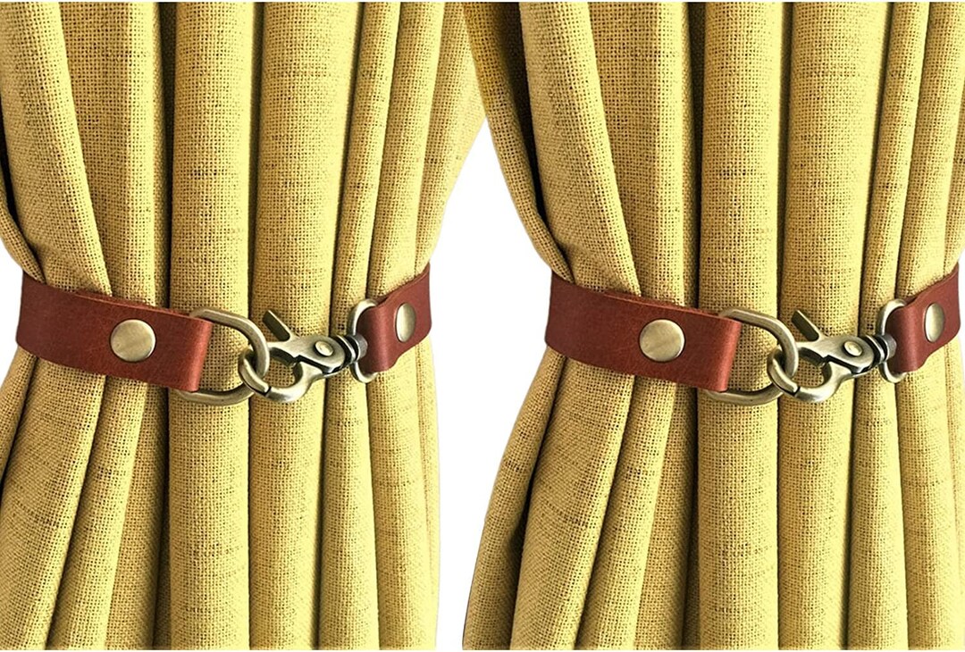2 Pack Leather Curtain Tieback Hooks Nursery Window Treatments Etsy UK
