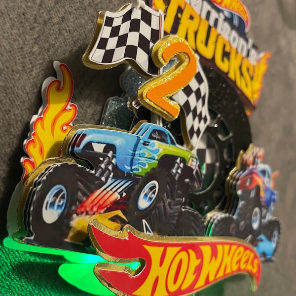 Hot wheels cake topper