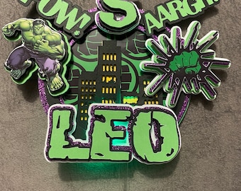 Hulk Birthday Cake Topper: Light Up Party Decoration