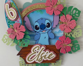 Adorno para pastel de Stitch / Stitch y ángel