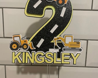 Digger cake topper