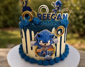 Sonic the Hedgehog cake topper charms