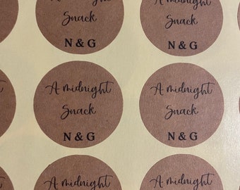 Brown Kraft stickers/wedding/A midnight snack stickers