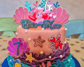 Mermaid cake topper set