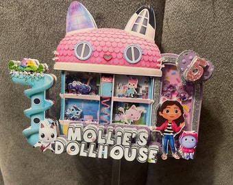 Juego de adornos para tarta de la casa de muñecas de Gabby