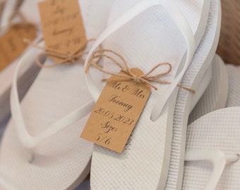 Personalized Wedding Flip Flop Tags: Dancing Feet Favor (TAGS ONLY)