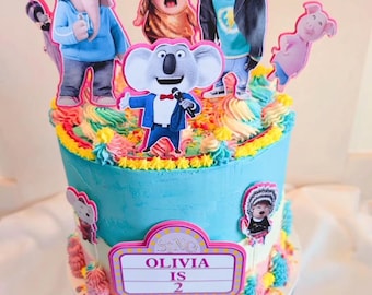 Sing cake cake topper set.