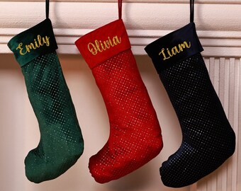Personalized Christmas Stockings - Christmas Stockings - Custom Name Christmas Gifts - Family Gift Stockings - Personalized Velvet Stockings
