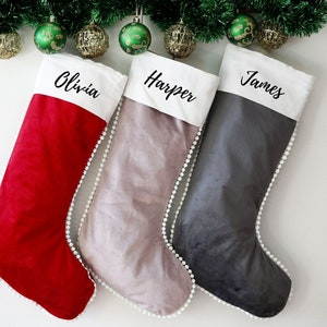 Custom Velvet Christmas Stocking Personalized Christmas Stocking Name Stockings Family Stockings Christmas Decor 1 STOCKING image 1