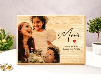 Custom Photo on Wood Mom Gift Idea - Mothers Day Gift - Mom Wood Picture - Personalized Mom Gift - Gift from Daughter - Custom Mom Portrait