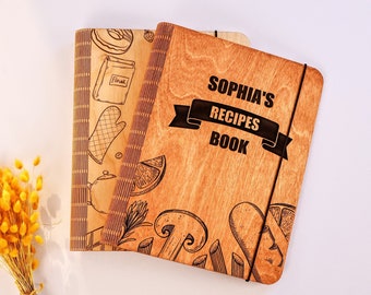 Personalized Recipe Book Gift for Mom - Custom Mom Gift - Wooden Cookbook Mothers Day Gift - Mother Gift from Daughter - Housewarming Gifts