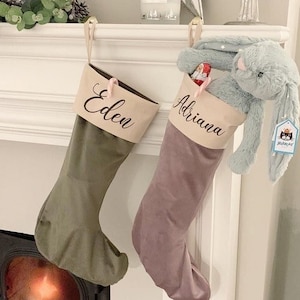 Personalized Velvet Christmas Stocking - Custom Name Christmas Stocking - Name Stockings - Family Stockings - Christmas Decor - 1 STOCKING