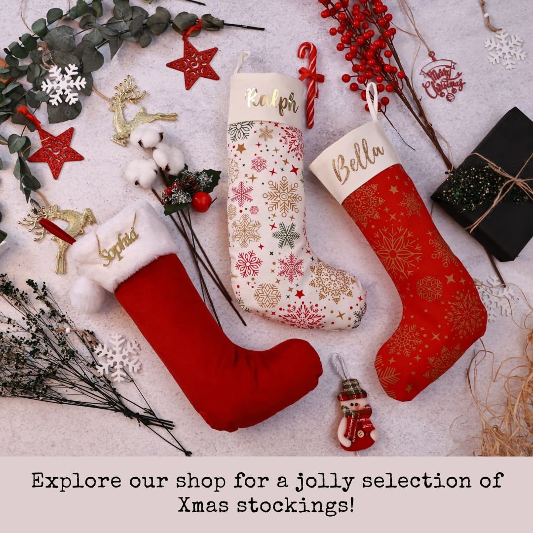 Personalised Velvet Christmas Stocking - Custom Name Holiday Decor - Perfect Xmas Gift - 1 Stocking - Personalized Christmas Decoration