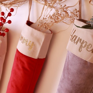 Personalised Velvet Christmas Stocking Custom Name Holiday Decor Perfect Xmas Gift 1 Stocking Personalized Christmas Decoration image 5