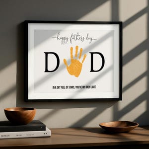 Afdrukbare handafdruk DIY vader – Aangepast vaderdagcadeau van kinderen