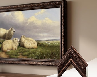 Hand-Crafted Dark Brown TV Frame for Samsung Frame TV, Custom Tv Frame, Tv Bezel Vintage Frame Home Decor, Wide Compatible with Samsung, TCL
