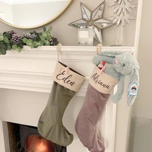Personalized Velvet Christmas Stocking - Custom Name Christmas Stocking - Name Stockings - Family Stockings - Christmas Decor - 1 STOCKING