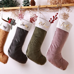 Custom Velvet Christmas Stocking Personalized Christmas Stocking Name Stockings Family Stockings Christmas Decor 1 STOCKING image 3