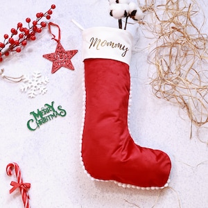 Custom Velvet Christmas Stocking Personalized Christmas Stocking Name Stockings Family Stockings Christmas Decor 1 STOCKING image 4