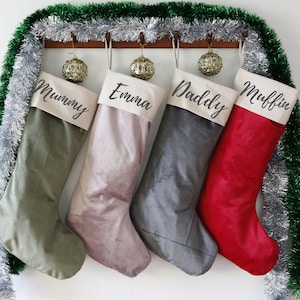 Personalised Velvet Christmas Stocking Custom Name Holiday Decor Perfect Xmas Gift 1 Stocking Personalized Christmas Decoration image 3