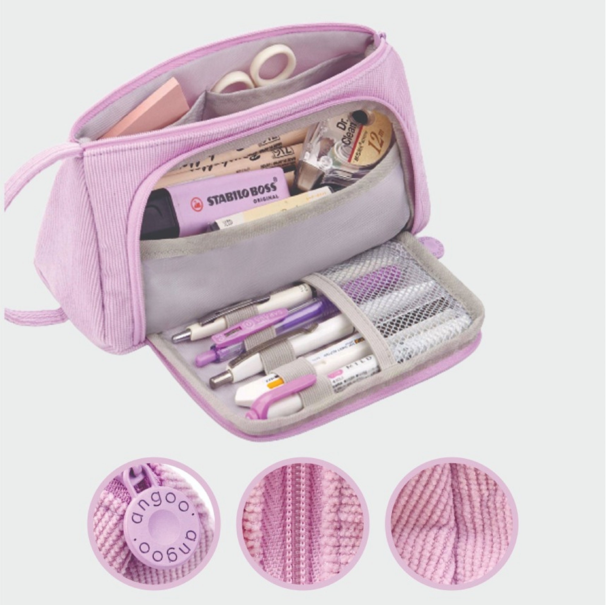 MOZXIRZ 2 Pcs Cute Pencil Case/ Pouch, Pencil Bag/Case Holder Floral Pen  Holder Cosmetic Makeup Bag for Women (2Pcs Soft Flower)