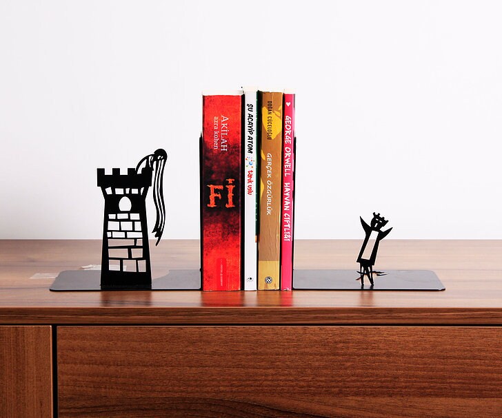 Knights and Castle Fair Trade Wooden Bookends 
