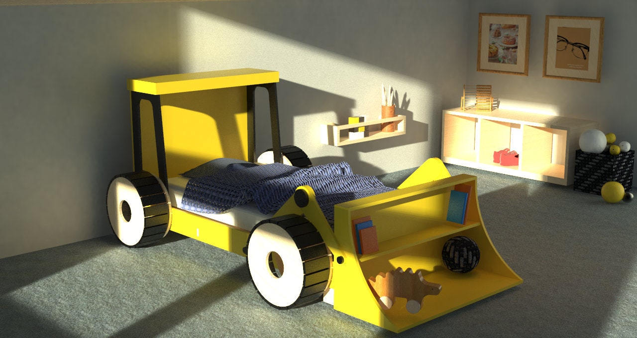 Orkaan de ober Afstoting Tractor Bed Kid Toddler Child Bedroom Diy Construction Play - Etsy