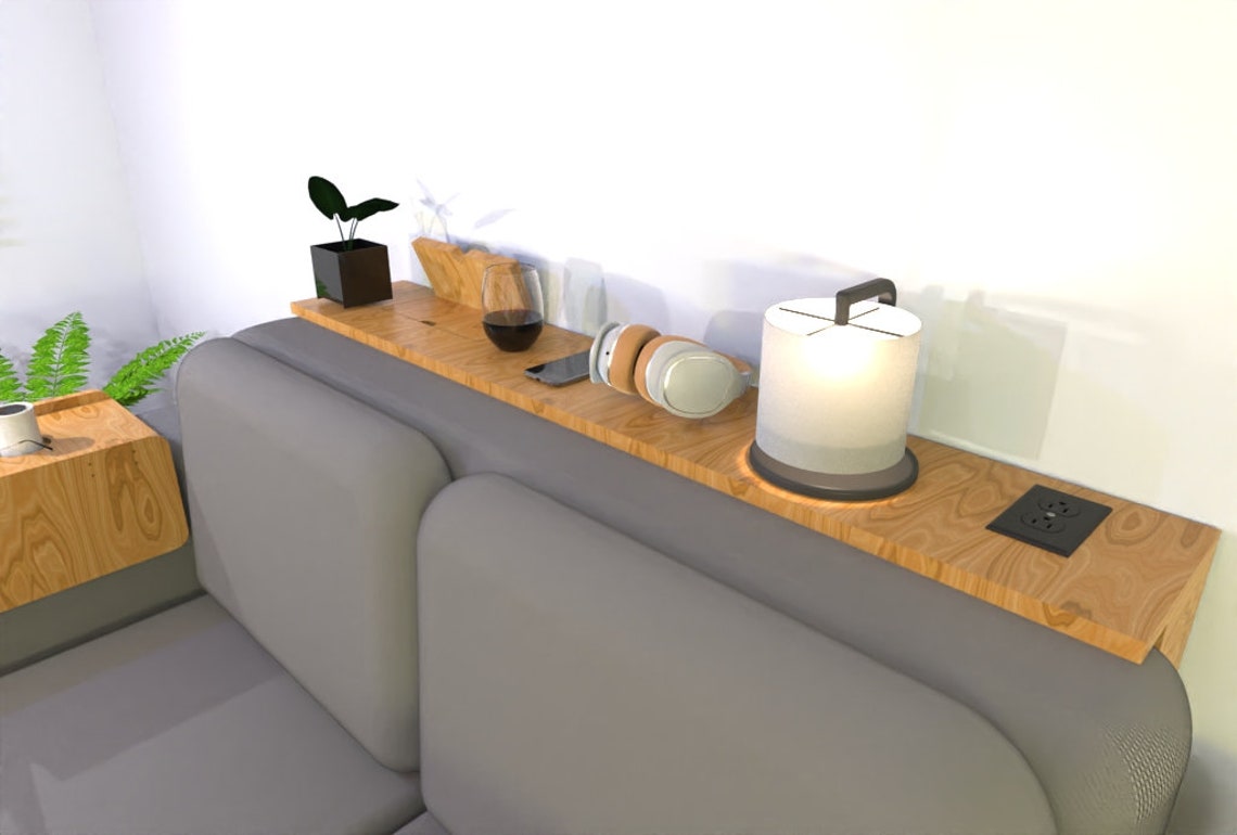 Couch Sofa Behind Console Storage Table Plug Usb Charger Plans Etsy