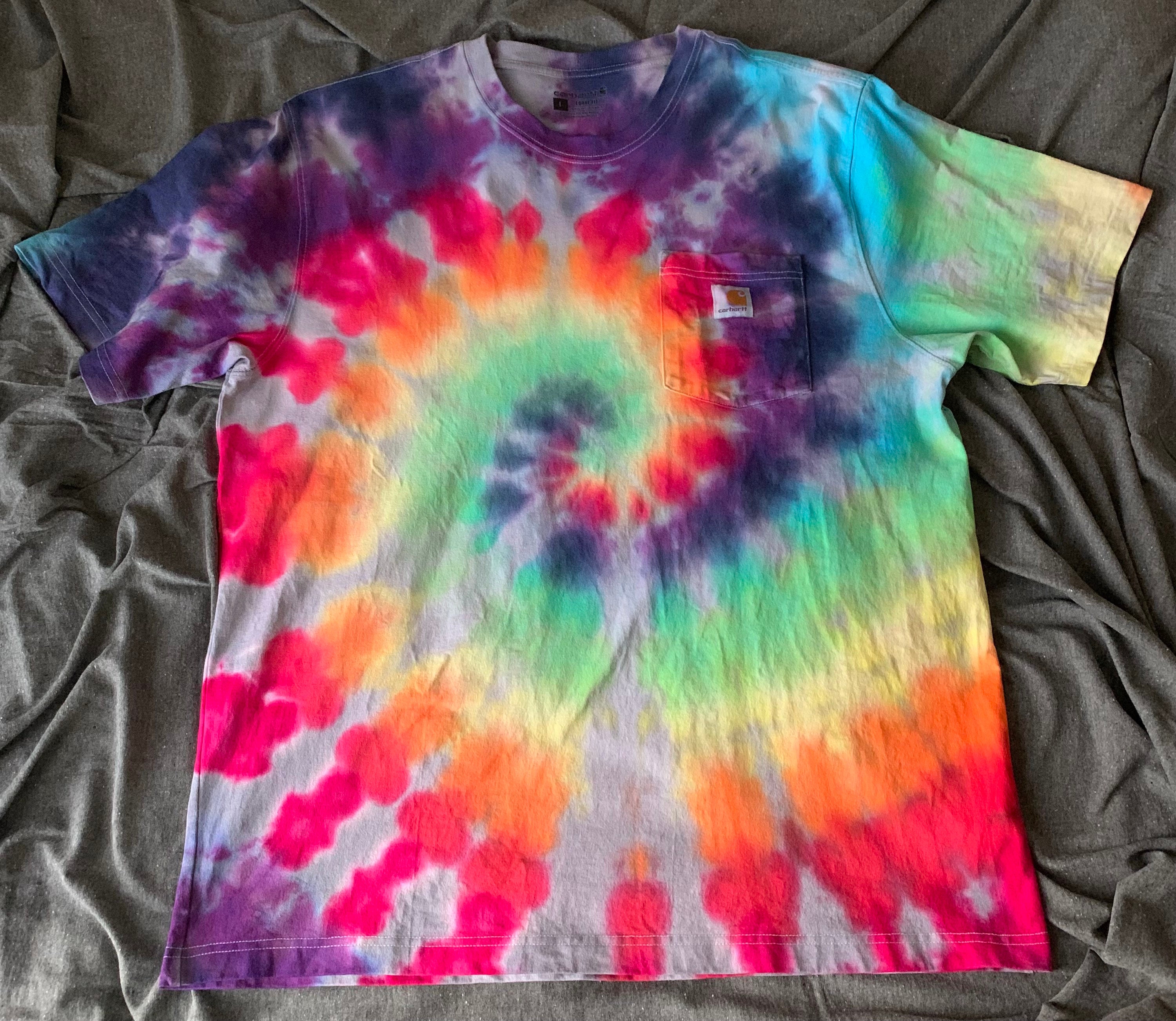 Brand New Carhartt Rainbow Tie Dye Shirt Mens L - Etsy