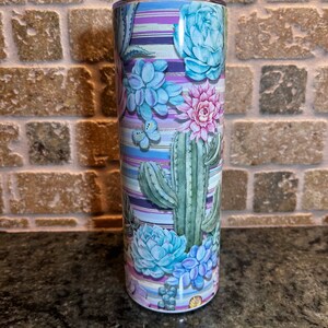 Succulent Tumbler | Boho Succulent Tumbler | Cactus Tumbler | Gifts For Her | Watercolor | Plant | 20oz Skinny Tumbler | Succulent Lover