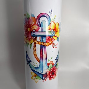 Anchor Tumbler| Boat Anchor| Gift For Her| Floral Anchor| Boat Life| Anchor Gift| Floral Anchor Tumbler| Beach Theme| Nautical Cups| Gifts|