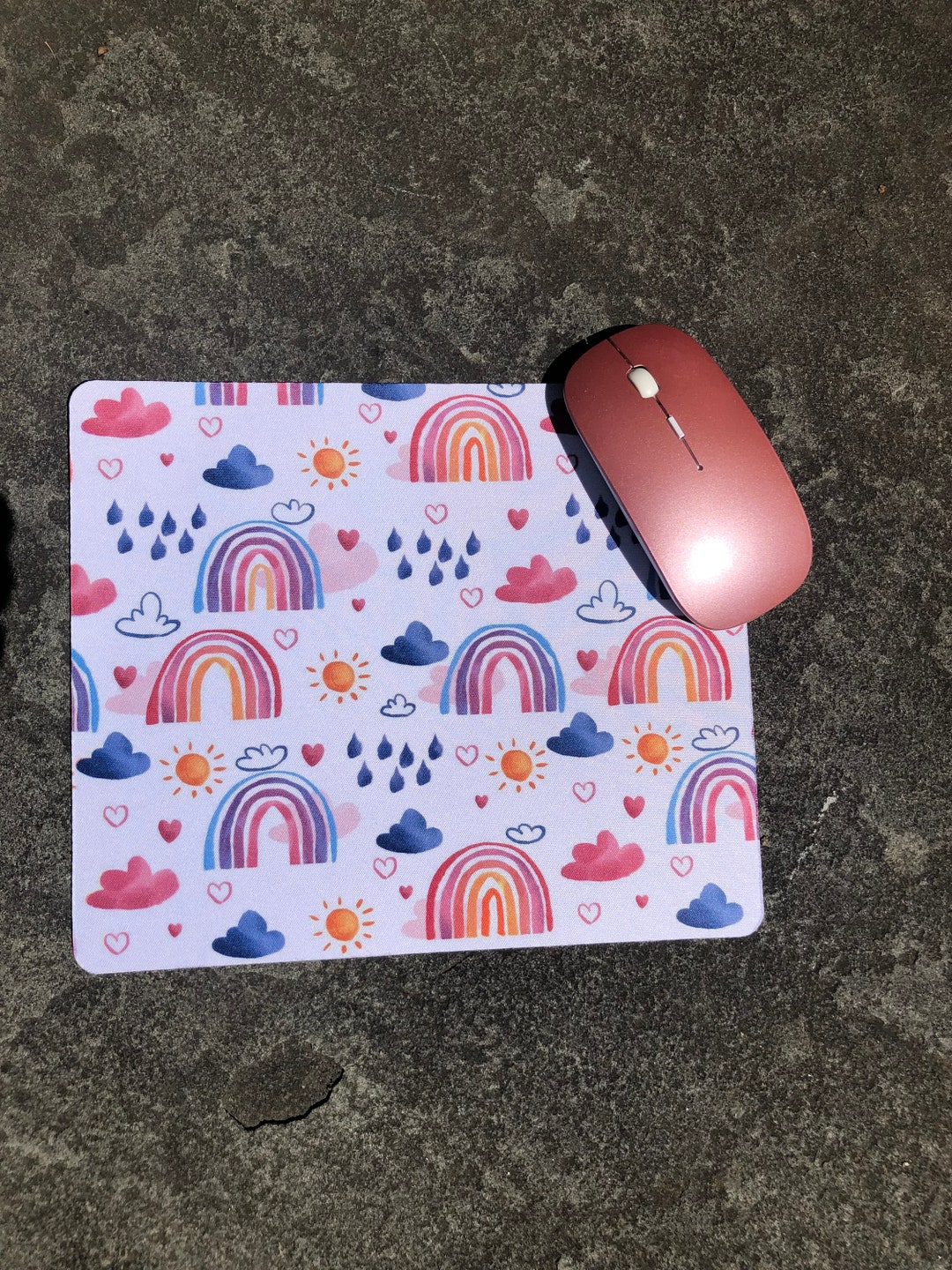 Cute Rainbow Mouse Pad Rainbow Mouse Pad Office Decor Colorful Fun