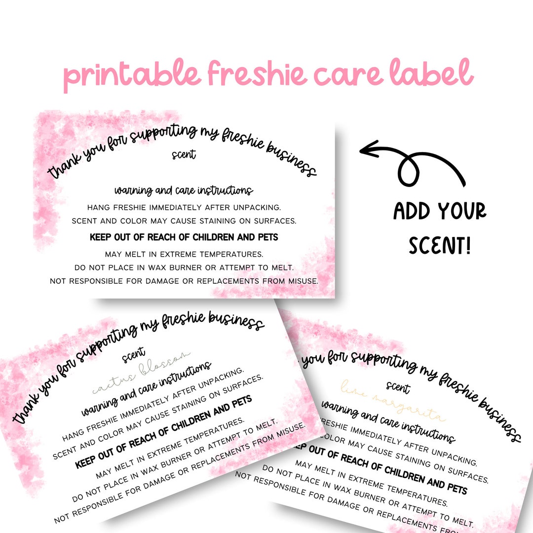 Freshie Labels Printable Freshie Warning Tag Etsy Packaging Etsy