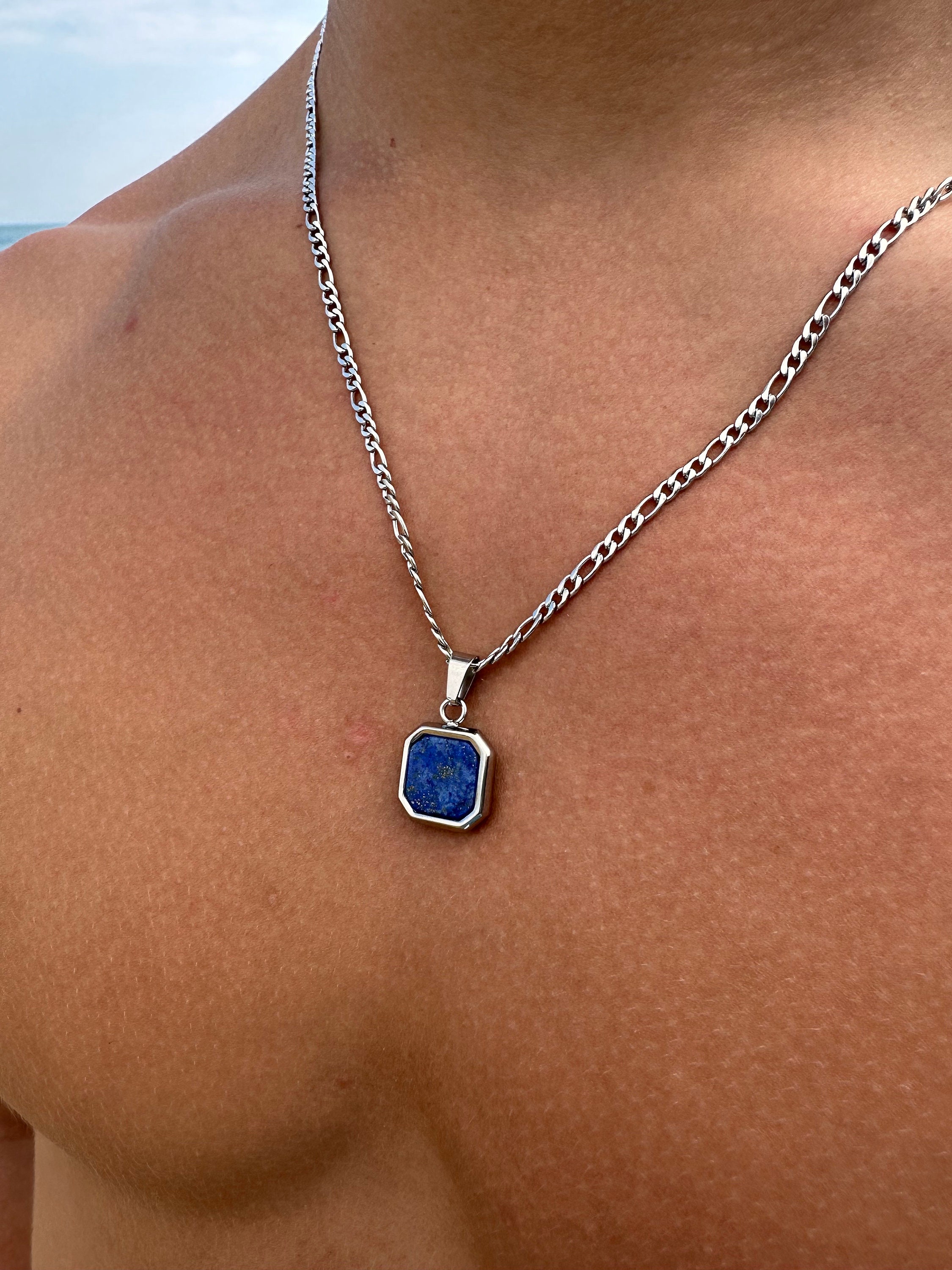 Royal Blue Lapis Lazuli Pendant Necklace Onyx Pendant - Etsy