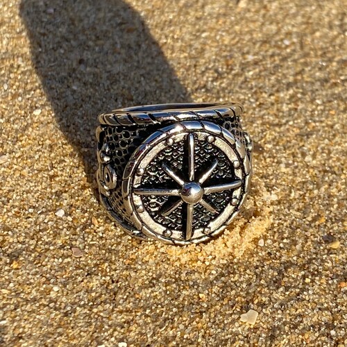 Mens Ring Silver Compass Rings for Men North Star Silver Etsy UK