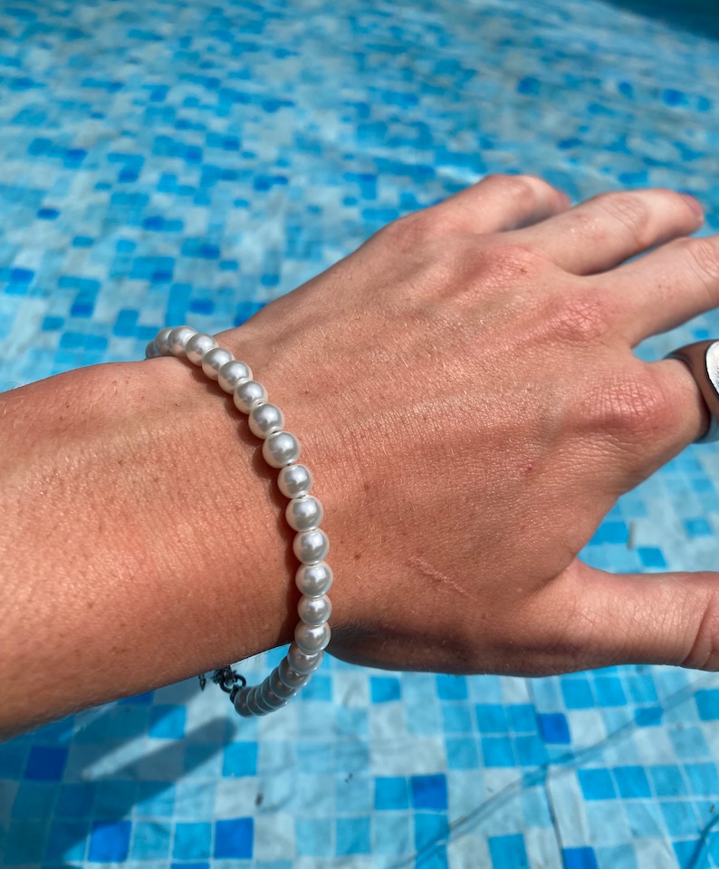 Pearl Bracelets For Men.Pearl Bracelet for Men Mens Acrylic Pearl Bracelet Mens - Etsy